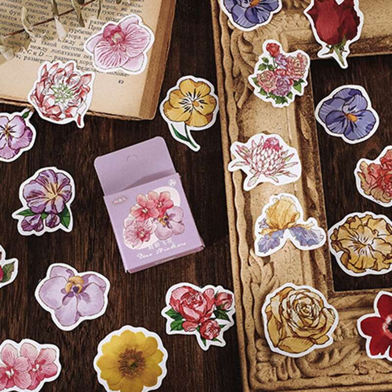 

46pcs Flower Graphic Sticker, Multicolor