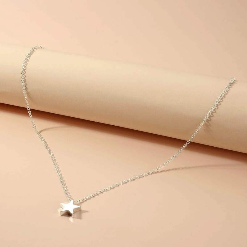 

Star Pendant Necklace, Silver