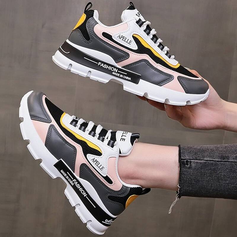 

Color Block Mesh Sneakers, Black