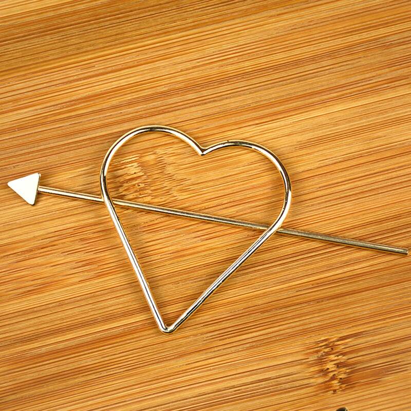 

1pc Heart Hair Clip, Gold