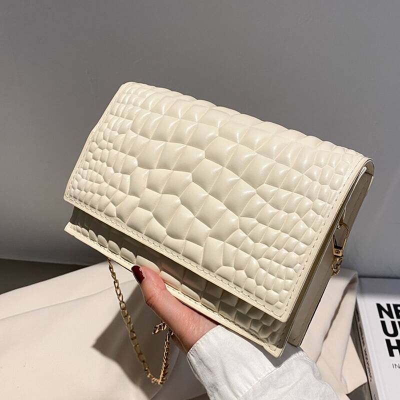 

Minimalist Flap Crossbody Bag, Beige