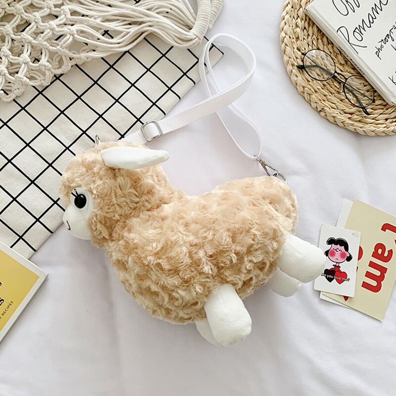 

Fluffy Cartoon Crossbody Bag, Khaki