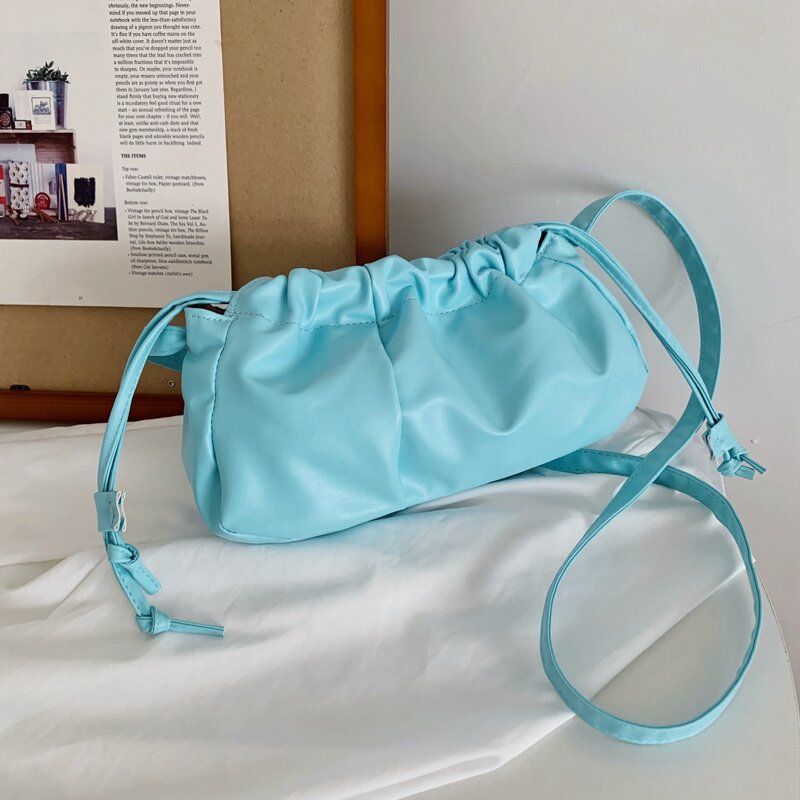 

Ruched Crossbody Bag, Blue