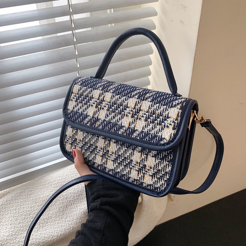 

Top Handle Flap Satchel Bag, Royal blue