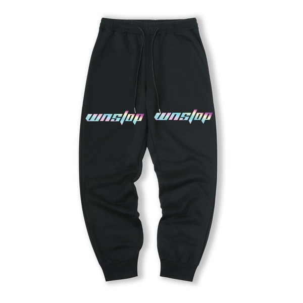 

Men Letter Graphic Drawstring Sweatpants, Black