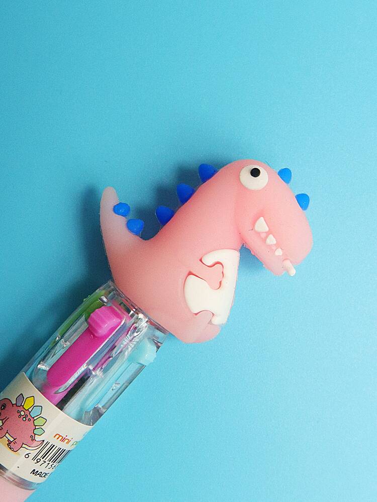 1pc 4 Color Dinosaur Design Ballpoint Pen - Pink - View 3