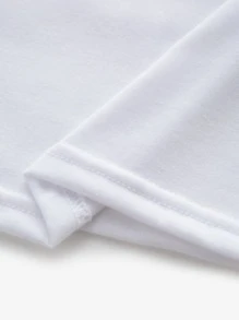 Manfinity 男士汽車印花短袖T恤 - 白色 - 查看 5