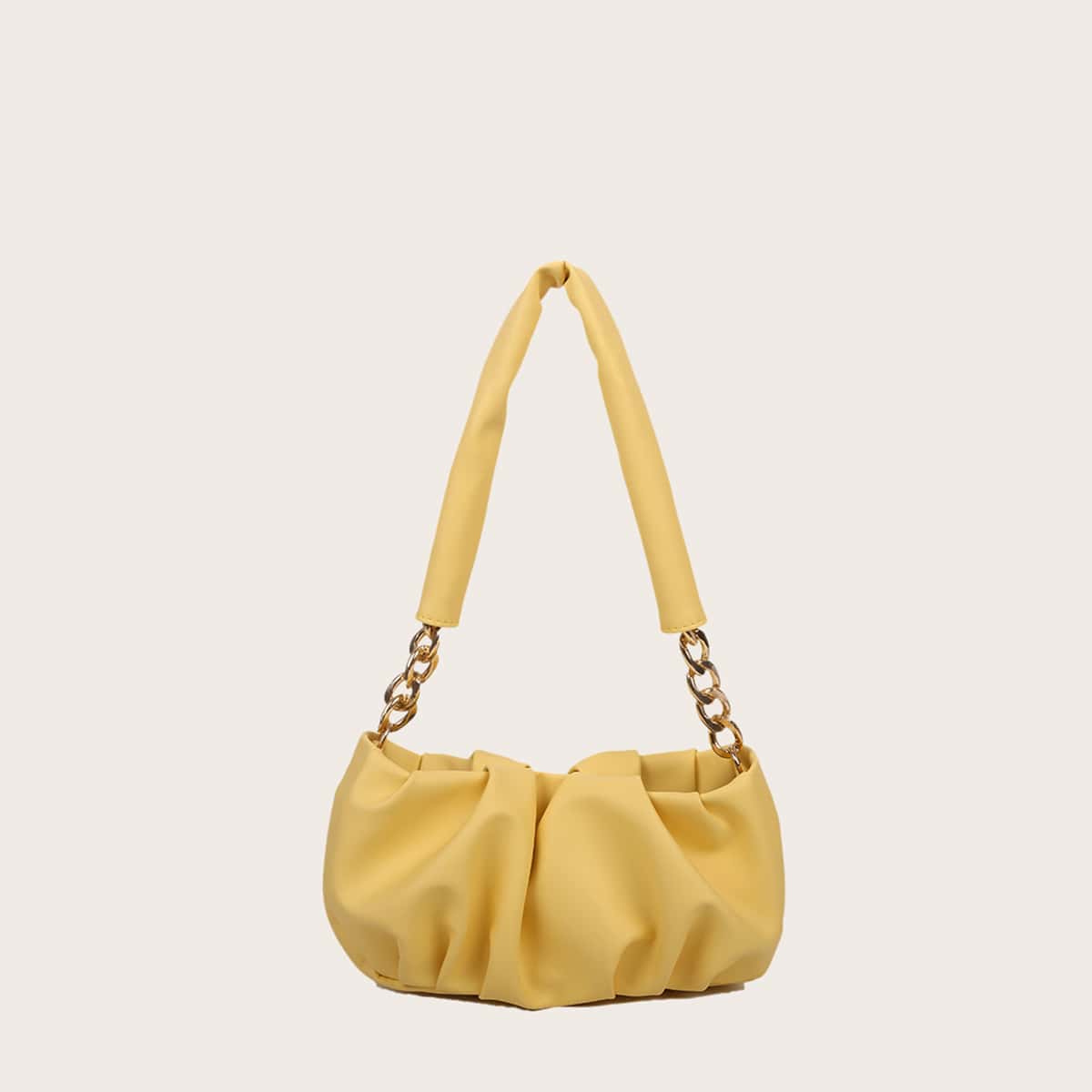 

Ruched Shoulder Bag, Yellow