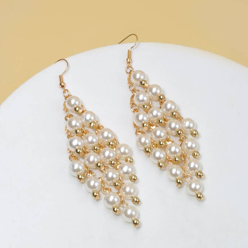 

Faux Pearl Tassel Drop Earrings, Multicolor