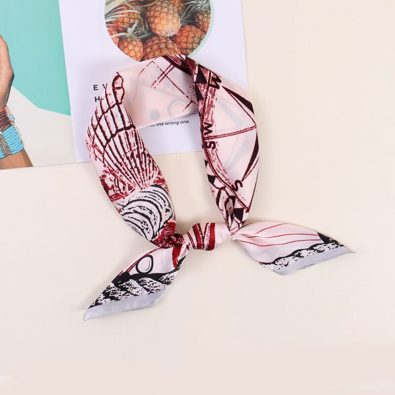 

Compass & Shell Graphic Scarf, Multicolor