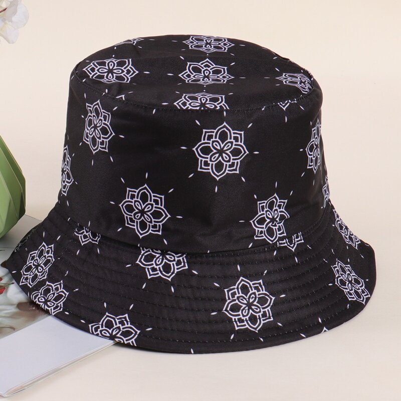 

Floral Graphic Bucket Hat, Black