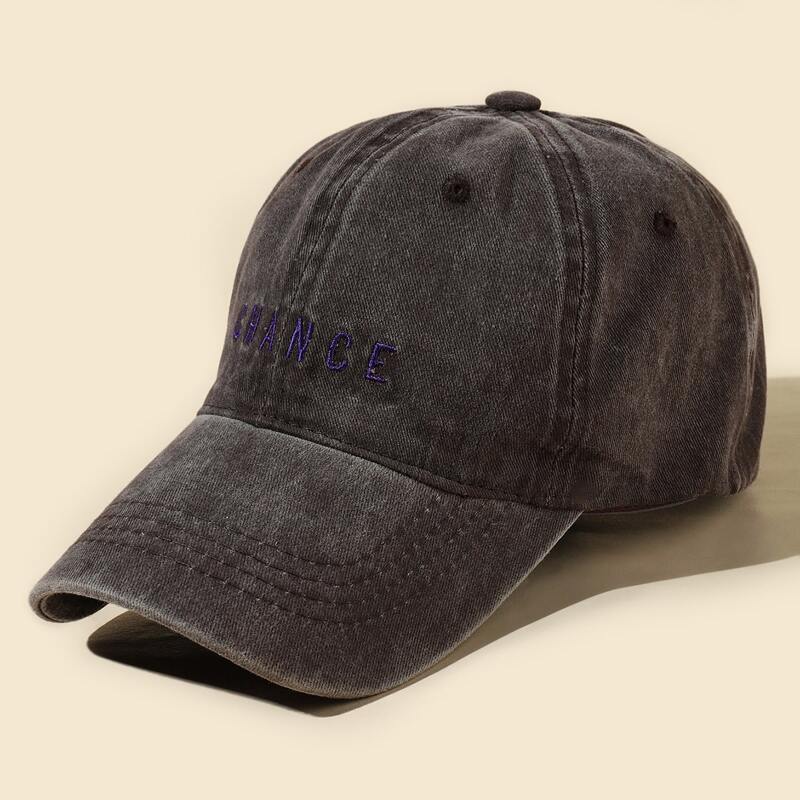 

Letter Embroidered Baseball Cap, Black