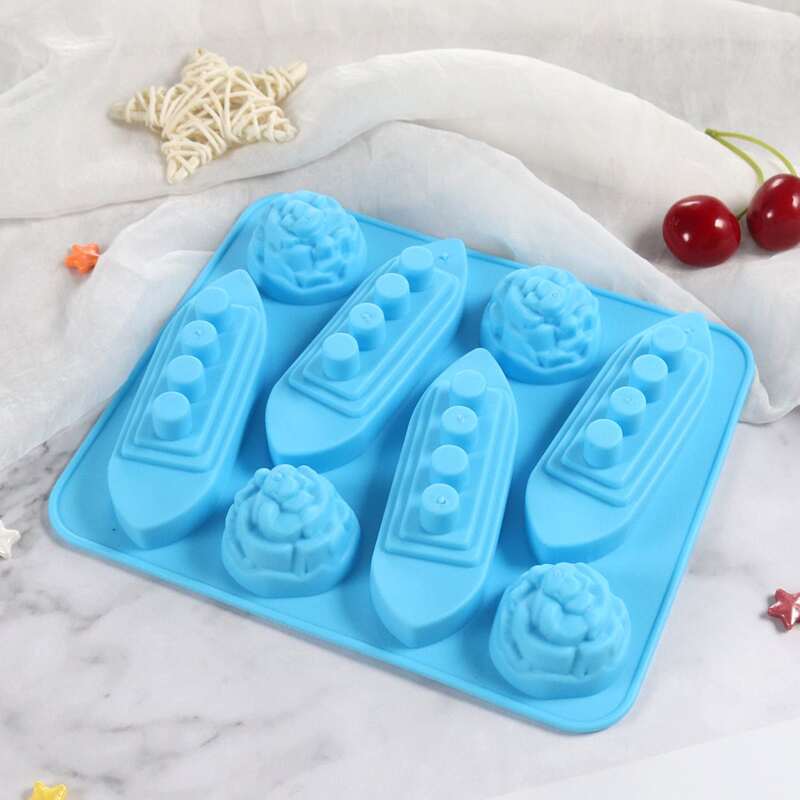 

1pc Ship Design Ice Cube Mold, Blue
