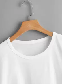 SHEIN Unity 恐龍圖案短袖T恤 - 白色 - 查看 4