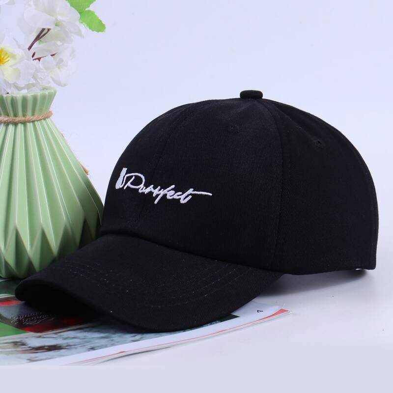 

Letter Graphic Embroidery Baseball Cap, Black