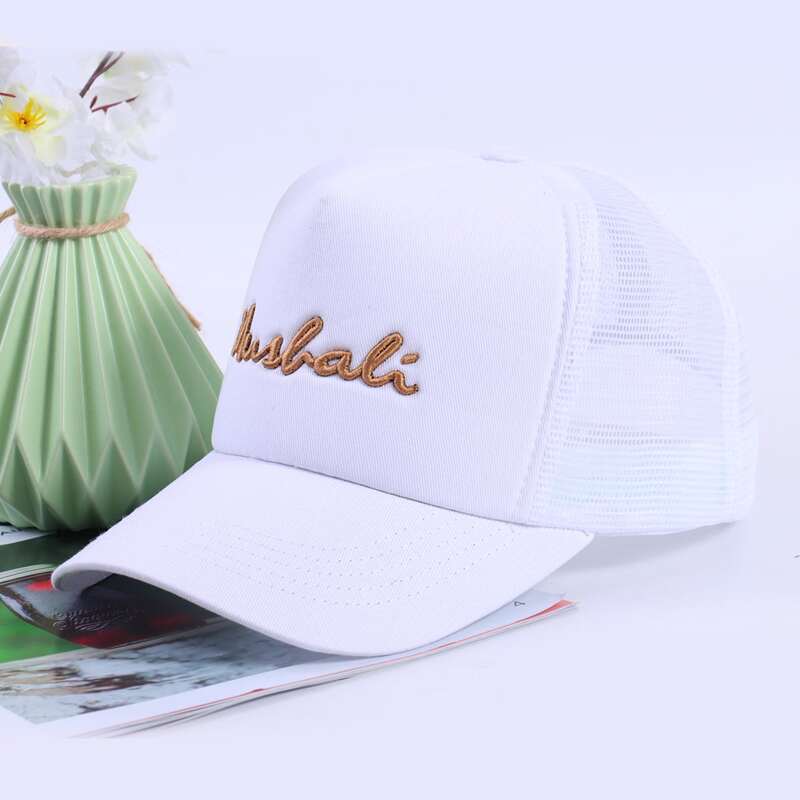 

Letter Graphic Embroidery Baseball Cap, White