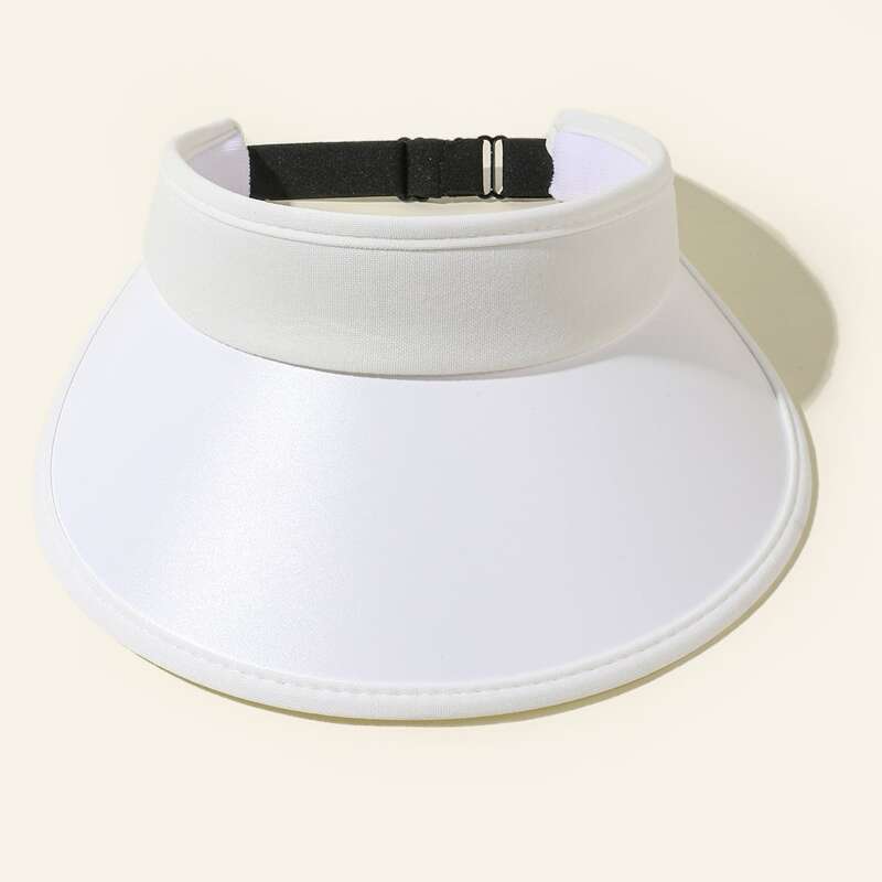 

1pc Solid Visor Hat, White