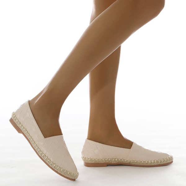 

Minimalist Braided Design Espadrille Flats, Beige