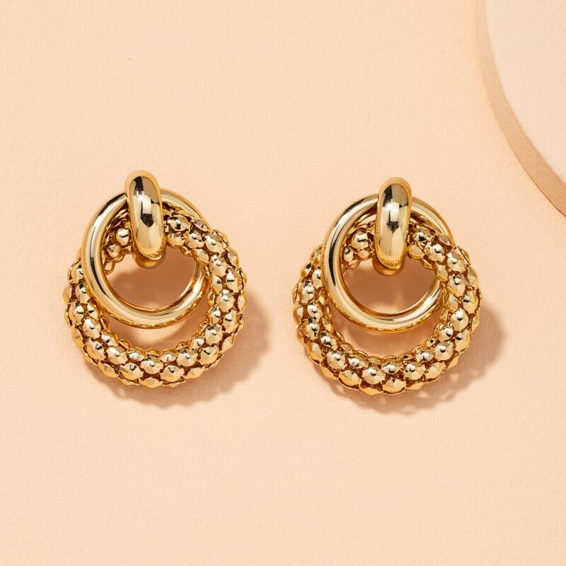 

Hollow Out Drop Earrings, Gold
