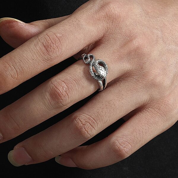 

Men Snake Design Ring, Antique silver