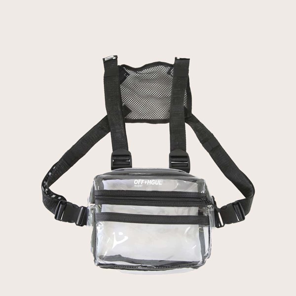 

Men Clear Letter Graphic Bum Bag