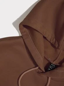 Sudaderas Cordón Bolsillo Dibujos animados Frase Casual - Café integral - Ver 3