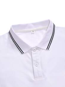 Manfinity Homme Men 2pcs Contrast Trim Polo Shirt - Black and White - View 4