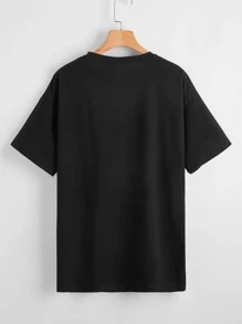 Beereckless Camiseta ballena & con estampado de letra - Negro - Ver 2