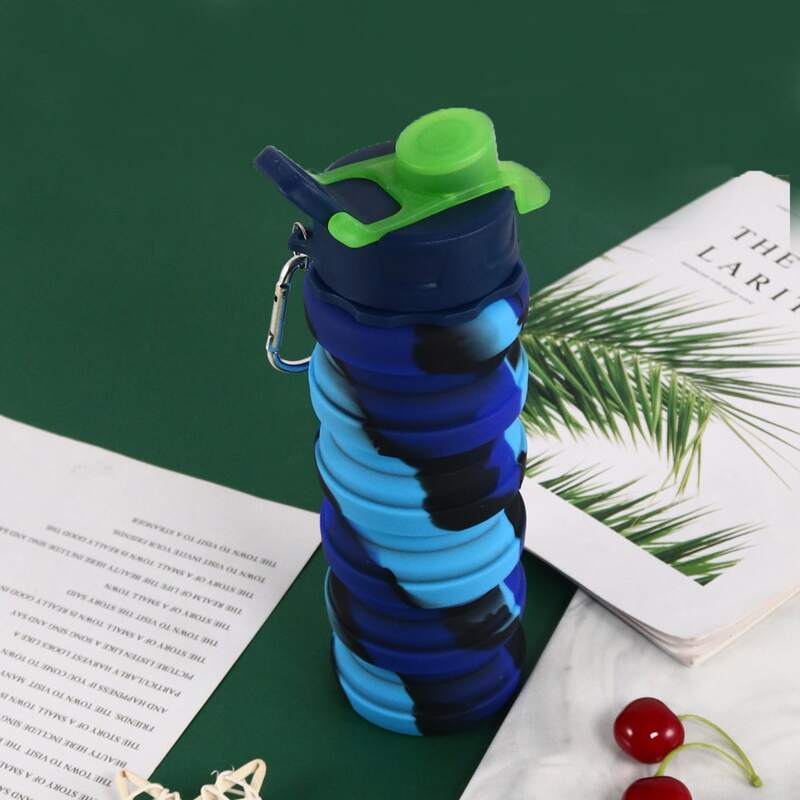 

1pc Foldable Silicone Water Bottle, Multicolor