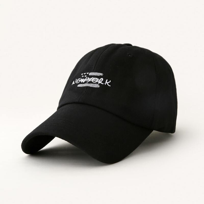 

Letter Graphic Embroidery Baseball Cap, Black