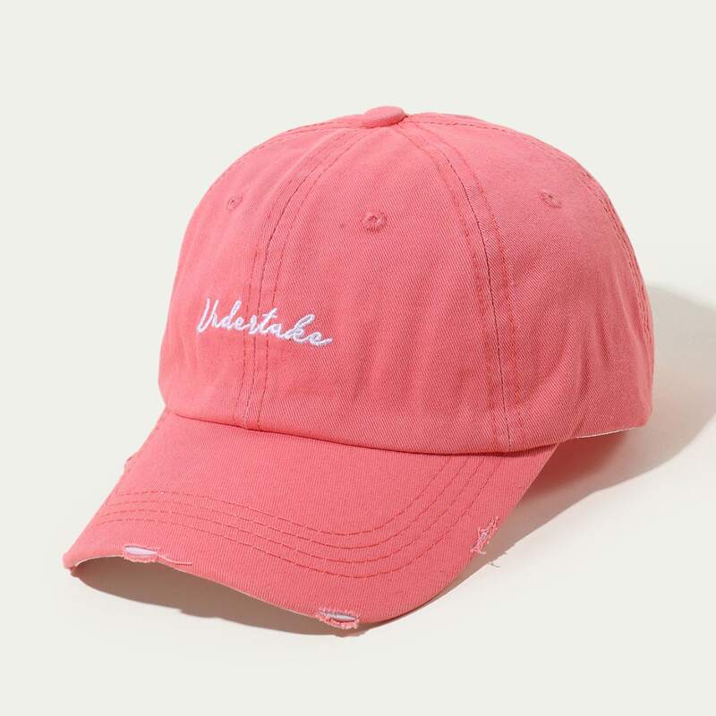 

Letter Graphic Embroidery Baseball Cap, Pink
