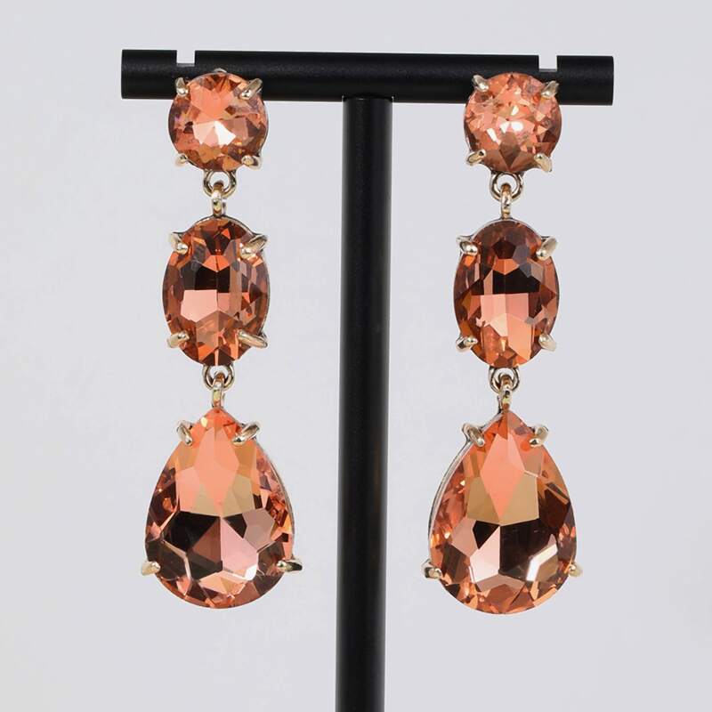 

Rhinestone Drop Earrings, Champagne