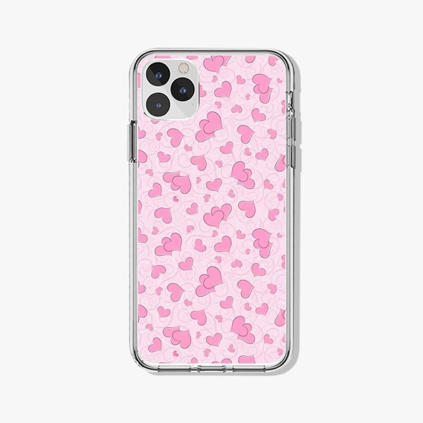 

Heart Pattern Phone Case, Pink