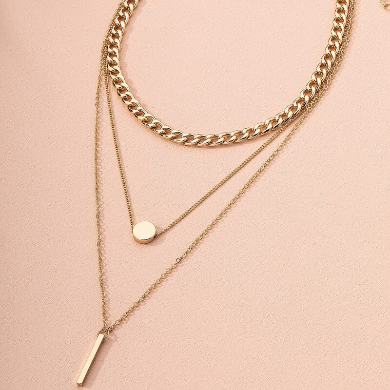 

Geo Layered Necklace, Gold