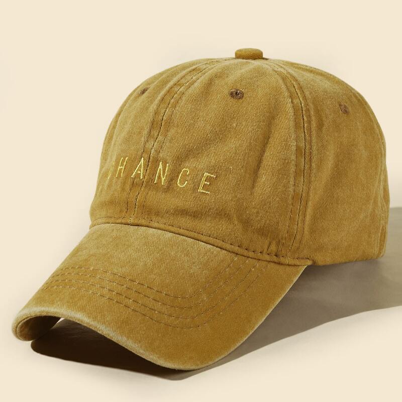 

Letter Embroidered Baseball Cap, Yellow