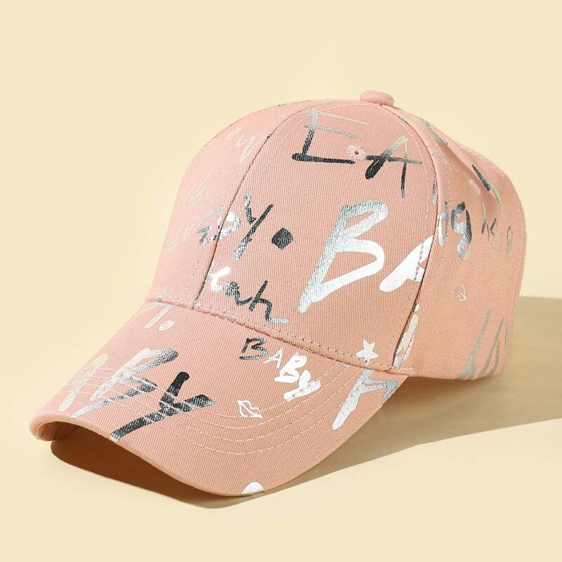 

Letter Graphic Baseball Cap, Pink