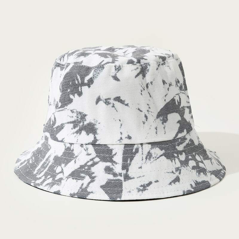 

Marble Print Bucket Hat, Grey