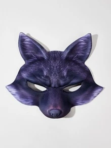 Máscara facial disfraz de zorro - Negro - Ver 2