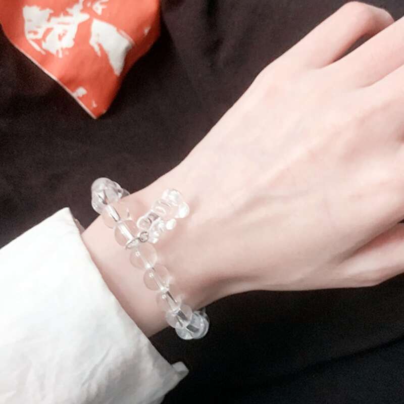 

Bear Charm Beaded Bracelet, Clear