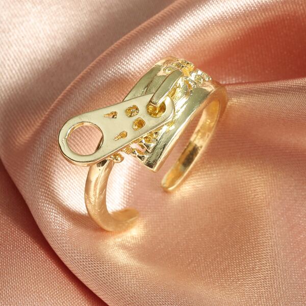 

Zipper Design Ring, Gold