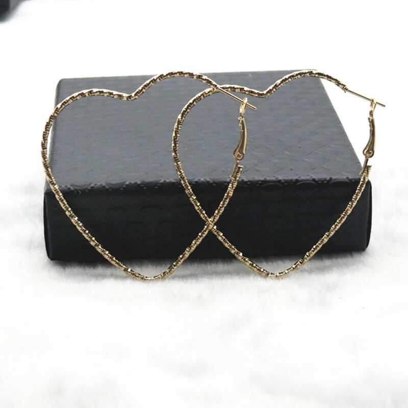 

Heart Shaped Hoop Earrings, Gold