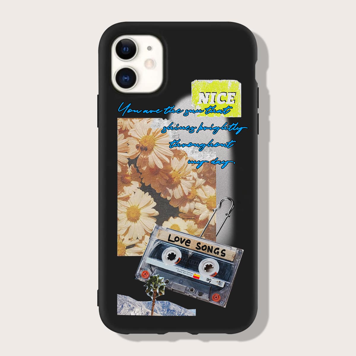 

Aesthetic Collage Phone Case, Black