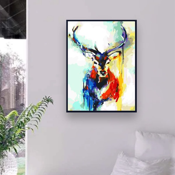 

Elk Print DIY Diamond Unframed Painting, Multicolor