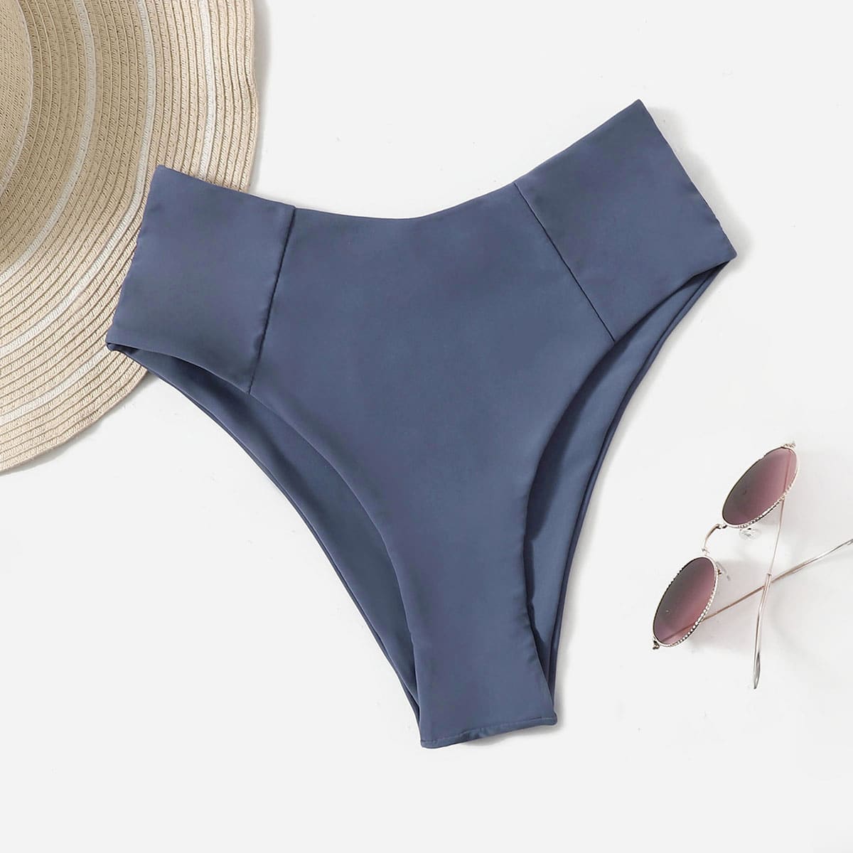 

Simple Solid Bikini Bottom, Dusty blue