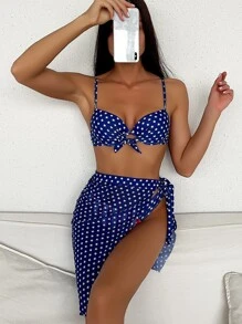 Bộ 3 Bikini Push Up In Cờ Mỹ - Xanh và trắng - Xem 1