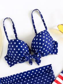 Bộ 3 Bikini Push Up In Cờ Mỹ - Xanh và trắng - Xem 5