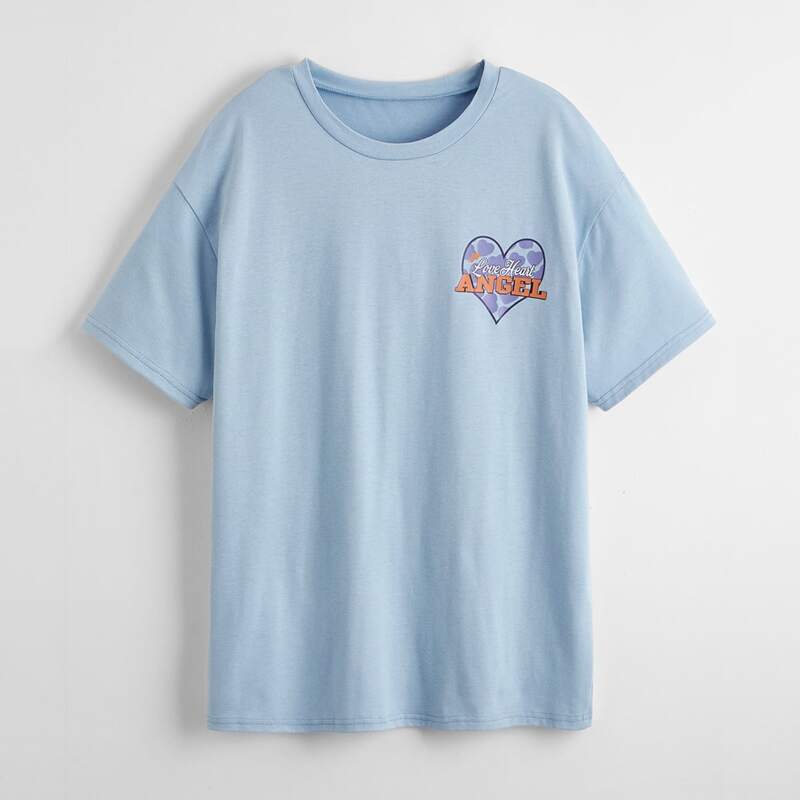 

Letter Cupid Graphic Tee, Baby blue