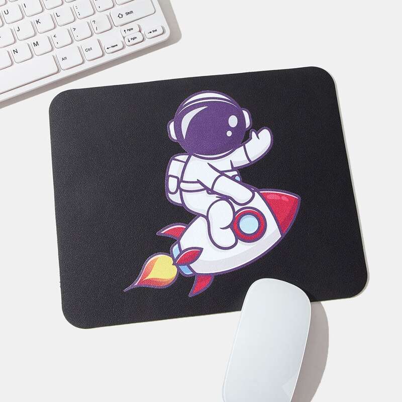 

Cartoon Astronaut Mouse Pad, Black