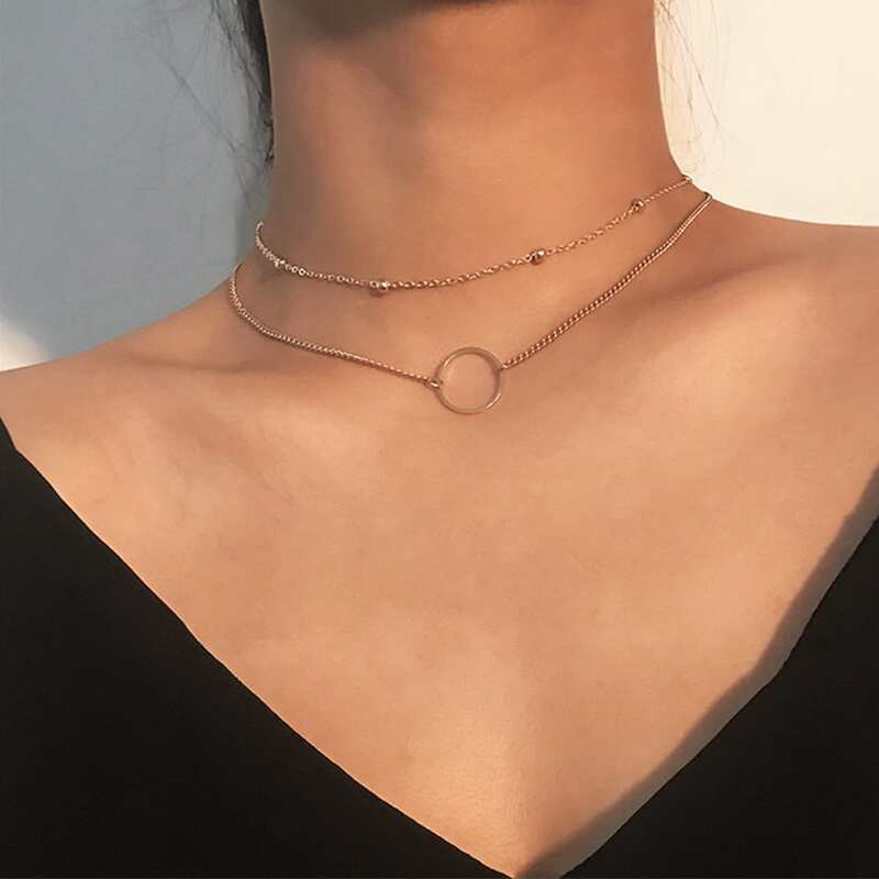

Geo Charm Layered Necklace, Gold