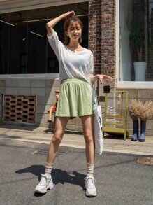 DAZY Áo thun màu trơn Giải trí - trắng - Xem 6